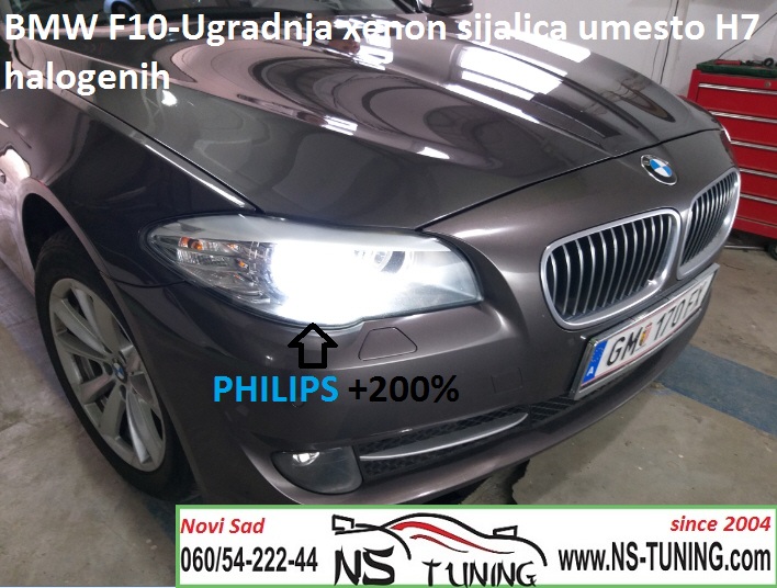 bmw f10 f11 ugradnja xenon sijalica h7 philips trafo canbus novi sad nd tuning auto servis